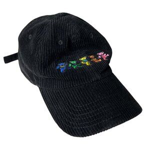 Ripple Junction Grateful Dead Bears Corduroy Cap Black Adjustable Strap Back